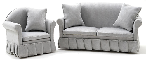 Sofa and Chair Set, Gray